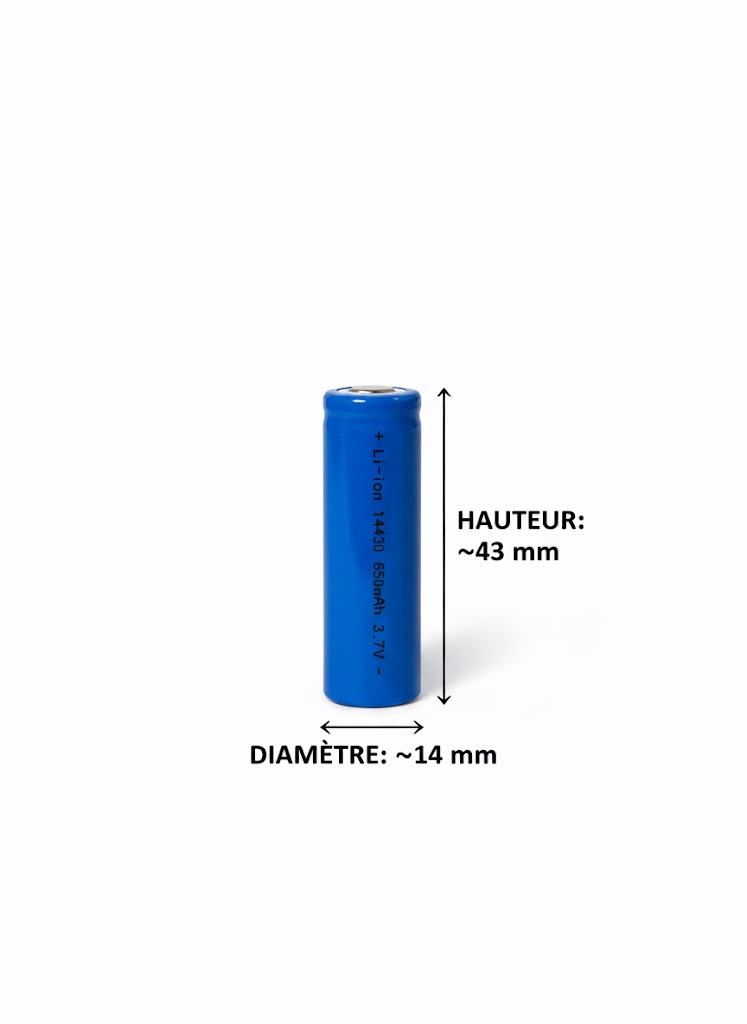 Batterie Lithium-ion ICR 14430 3.7V-3.6V 650mAh – Cellule Rechargeable Haute Performance Tunisie – Image 2